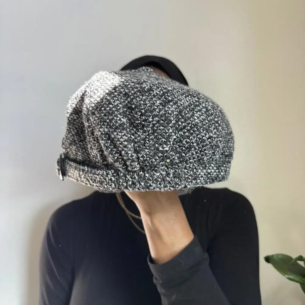 Dark Academia‎ Salt & Pepper Newsboy/ Baker Boy Hat one size